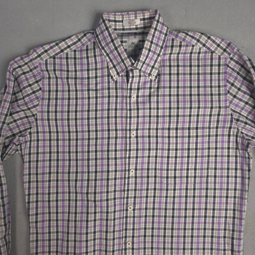 Peter Millar Plaid Button‎ Down Shirt Long Sleeve Casual Mens Medium